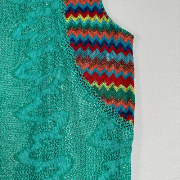 Anthropologie Cecilia Prado Blouson Midi Dress Womens Size Large Turquoise Multi - Picture 6 of 10